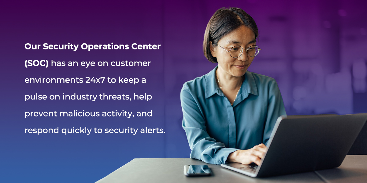 Omega Systems' SOC helps respond quickly to security alerts and prevent malicious activity