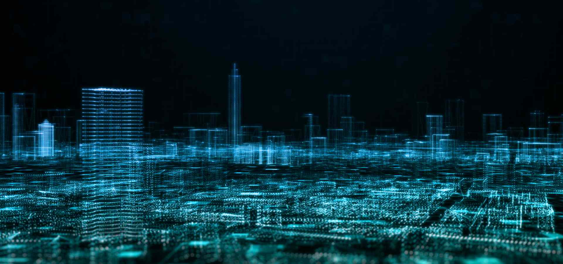 cyber cityscape background