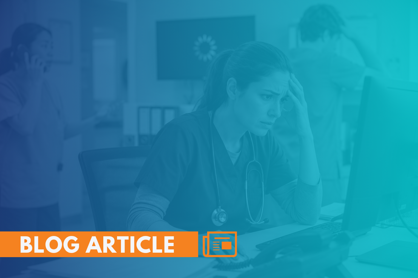 Medical practice staff troubleshooting IT issues