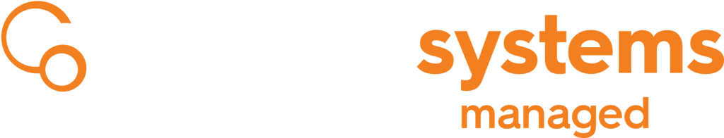 Omega Systems White and Orange Logo with Tag